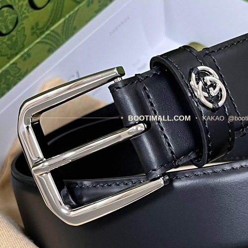 구찌 카프스킨 G 핀버클 블랙 벨트 Gucci Calfskin G Pin Buckle Black Belt 3.5cm