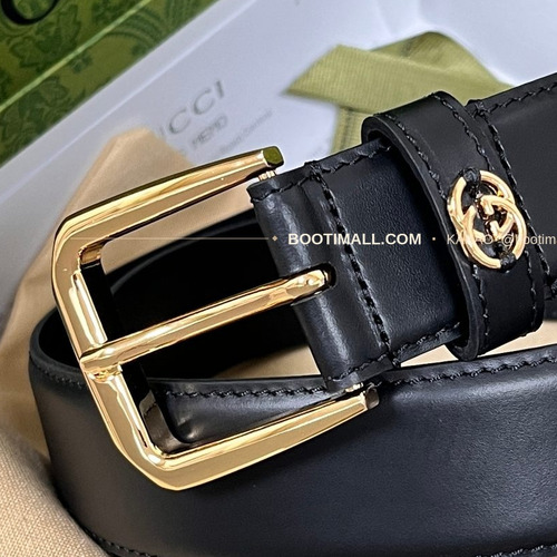 구찌 카프스킨 G 핀버클 블랙 벨트 Gucci Calfskin G Pin Buckle Black Belt 3.5cm