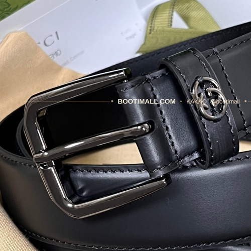 구찌 카프스킨 G 핀버클 블랙 벨트 Gucci Calfskin G Pin Buckle Black Belt 3.5cm