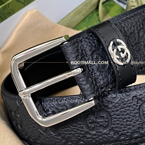 구찌 리치드 카프스킨 G 핀버클 블랙 벨트 Gucci Grained Calfskin G Pin Buckle Black Belt 3.5cm