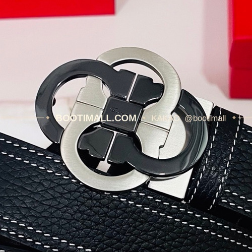 페라가모 간치니 더블버클 카프스킨 리버서블 벨트 Ferragamo Gancini Double Buckle Calfskin Reversible Belt 3.5cm