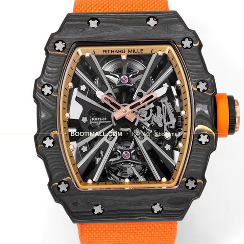 리차드밀 RM12-01 골드카본 스켈레톤 토노형 수동 Richard Mille RM12-01 Gold Carbon Skeleton Tonneau Manual RM12-01 47mm